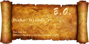 Budur Olivér névjegykártya